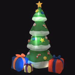 vidaXL Albero Natale Gonfiabile Decorazioni LED Interno Esterno 240 cm - Vista aggiuntiva 2