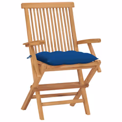 VidaXL 3072914 sedia da esterno Terrazzo Seduta imbottita Teak Blu - Vista aggiuntiva 2