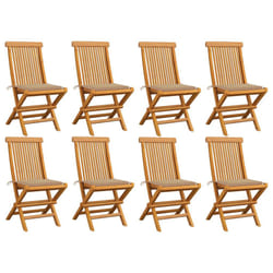 VidaXL 3072920 sedia da esterno Terrazzo Seduta imbottita Teak Beige