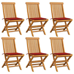 VidaXL 3072923 sedia da esterno Terrazzo Seduta imbottita Teak Rosso