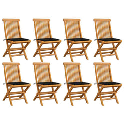 VidaXL 3072924 sedia da esterno Terrazzo Seduta imbottita Teak Nero