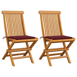 VidaXL 3072926 sedia da esterno Terrazzo Seduta imbottita Teak Rosso