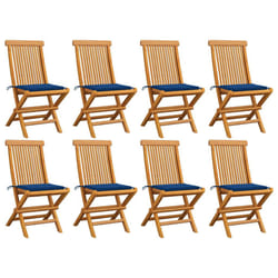 VidaXL 3072927 sedia da esterno Terrazzo Seduta imbottita Teak Blu