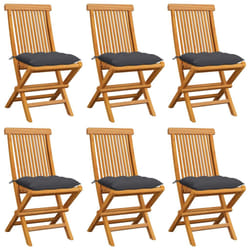 VidaXL 3072932 sedia da esterno Terrazzo Seduta imbottita Teak Antracite
