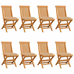 VidaXL 3072935, Terrazzo, Seduta imbottita, Teak, Beige, Poliestere, 470 mm