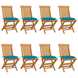 VidaXL 3072936 sedia da esterno Terrazzo Seduta imbottita Teak Blu
