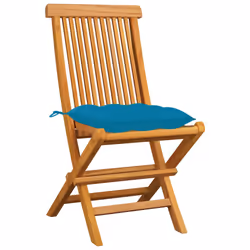 VidaXL 3072936 sedia da esterno Terrazzo Seduta imbottita Teak Blu