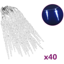 Luci Natale a Ghiacciolo 40 pz Blu in Acrilico con Telecomando vidaXL
