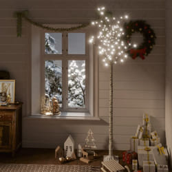 Albero Natale, Albero effetto Realistico 200 led 2, 2m Salice Bianco Freddo Interno Esterno Vidaxl