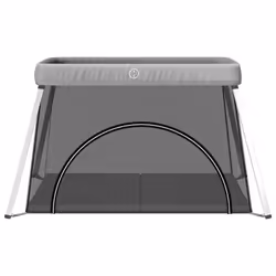 vidaXL Box per Bambini con Materasso Grigio Chiaro Tessuto di Lino - Vista aggiuntiva 3