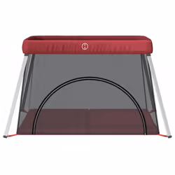 vidaXL Box per Bambini con Materasso Rosso Tessuto di Lino - Vista aggiuntiva 3