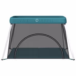 vidaXL Box per Bambini con Materasso Verde Tessuto di Lino - Vista aggiuntiva 3