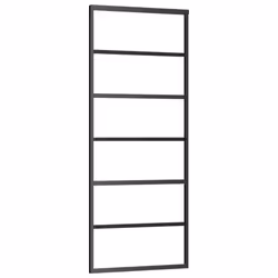 vidaXL Porta Scorrevole in Vetro ESG e Alluminio 76x205 cm Nera - Vista aggiuntiva 2