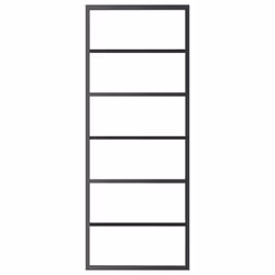vidaXL Porta Scorrevole in Vetro ESG e Alluminio 76x205 cm Nera - Vista aggiuntiva 3