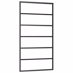 vidaXL Porta Scorrevole in Vetro ESG e Alluminio 102x205 cm Nera - Vista aggiuntiva 2