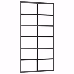 vidaXL Porta Scorrevole in Vetro ESG e Alluminio 102x205 cm Nera - Vista aggiuntiva 2