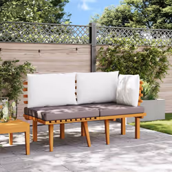 vidaXL Set Divani da Giardino 2 pz con Cuscini in Massello di Acacia - Vista aggiuntiva 3