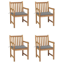 VidaXL 3073005 sedia da esterno Terrazzo Seduta imbottita Teak Grigio