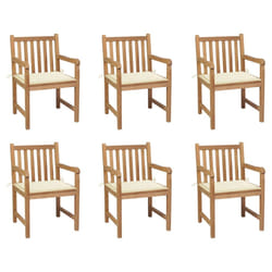 VidaXL 3073006 sedia da esterno Terrazzo Seduta imbottita Teak Crema