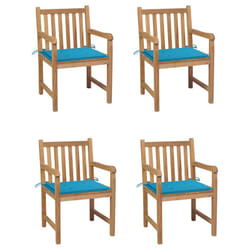 VidaXL 3073008 sedia da esterno Terrazzo Seduta imbottita Teak Blu