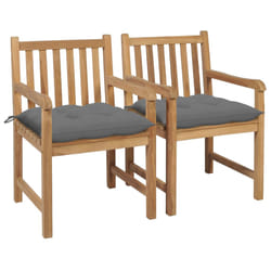 VidaXL 3073020 sedia da esterno Terrazzo Seduta imbottita Teak Grigio