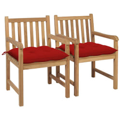 VidaXL 3073025 sedia da esterno Terrazzo Seduta imbottita Teak Rosso