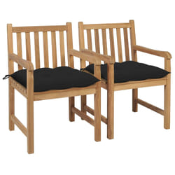 VidaXL 3073026 sedia da esterno Terrazzo Seduta imbottita Teak Nero