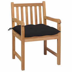 VidaXL 3073026 sedia da esterno Terrazzo Seduta imbottita Teak Nero