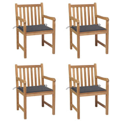 VidaXL 3073031 sedia da esterno Terrazzo Seduta imbottita Teak Antracite