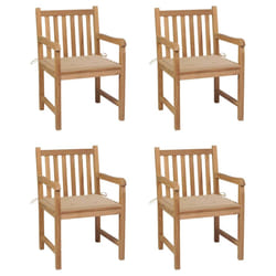 VidaXL 3073034 sedia da esterno Terrazzo Seduta imbottita Teak Beige