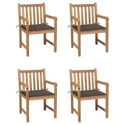 VidaXL 3073039 sedia da esterno Terrazzo Seduta imbottita Teak Grigio talpa