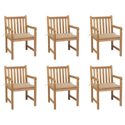 VidaXL 3073061 sedia da esterno Terrazzo Seduta imbottita Teak Beige