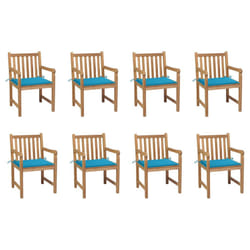 VidaXL 3073062 sedia da esterno Terrazzo Seduta imbottita Teak Blu