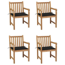 VidaXL 3073065 sedia da esterno Terrazzo Seduta imbottita Teak Nero