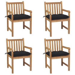 VidaXL 3073080 sedia da esterno Terrazzo Seduta imbottita Teak Nero