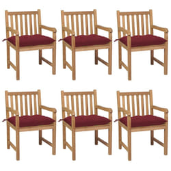VidaXL 3073082 sedia da esterno Terrazzo Seduta imbottita Teak Rosso