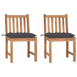 VidaXL 3073103 sedia da esterno Terrazzo Seduta imbottita Teak Antracite