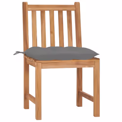VidaXL 3073104 sedia da esterno Terrazzo Seduta imbottita Teak Grigio