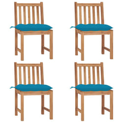 VidaXL 3073107 sedia da esterno Terrazzo Seduta imbottita Teak Blu