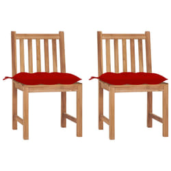 VidaXL 3073109 sedia da esterno Terrazzo Seduta imbottita Teak Rosso
