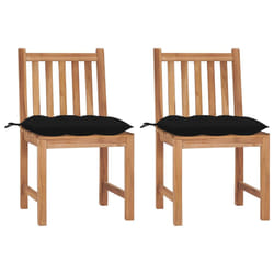 VidaXL 3073110 sedia da esterno Terrazzo Seduta imbottita Teak Nero