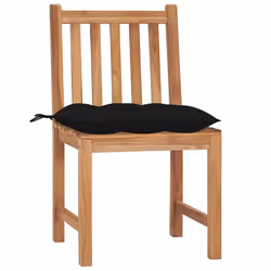 VidaXL 3073110 sedia da esterno Terrazzo Seduta imbottita Teak Nero