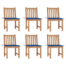 VidaXL 3073125 sedia da esterno Terrazzo Seduta imbottita Teak Blu