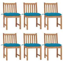 VidaXL 3073134 sedia da esterno Terrazzo Seduta imbottita Teak Blu
