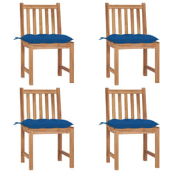 VidaXL 3073140 sedia da esterno Terrazzo Seduta imbottita Teak Blu