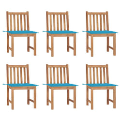 VidaXL 3073146 sedia da esterno Terrazzo Seduta imbottita Teak Blu