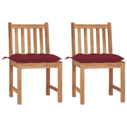 VidaXL 3073166 sedia da esterno Terrazzo Seduta imbottita Teak Rosso