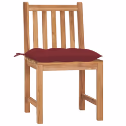 VidaXL 3073166 sedia da esterno Terrazzo Seduta imbottita Teak Rosso