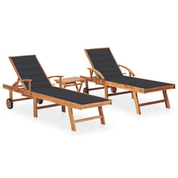 VidaXL 3073171 sedia da esterno Salone Seduta imbottita Acciaio galvanizzato, Teak Antracite