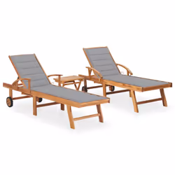 VidaXL 3073172, Salone, Seduta imbottita, Acciaio galvanizzato, Teak, Grigio, Poliestere, 1950 mm